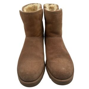 Ugg Tan Suede Sheepskin Boots, Suede/Sheepskin, Size 6.5